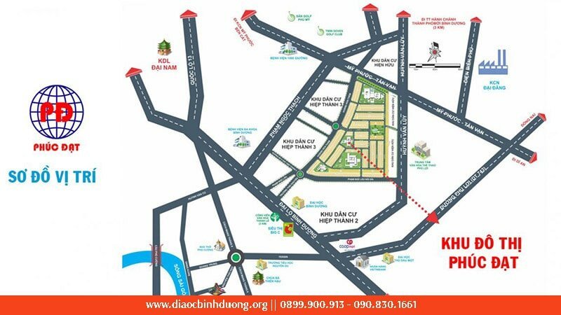 Khu đô thị Phúc Đạt - Thủ Dầu Một, Bình Dương 43 Vị trí dự án khu đô thị Phúc Đạt