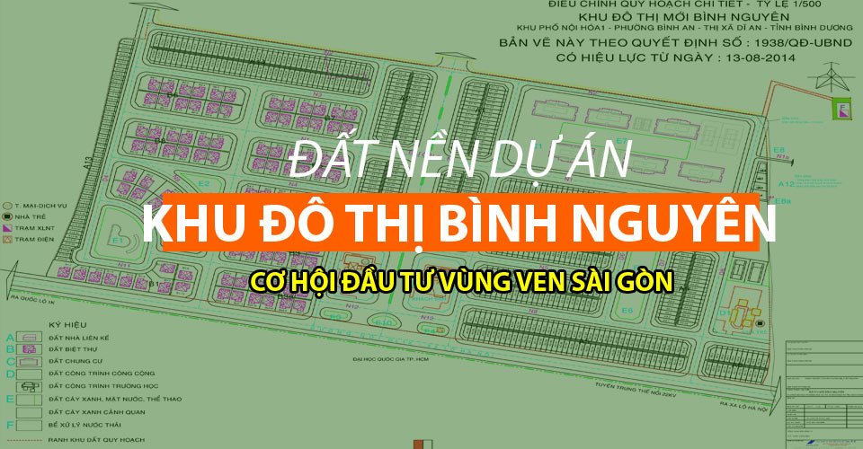 đất nền dự án khu đô thị bình nguyên dĩ an
