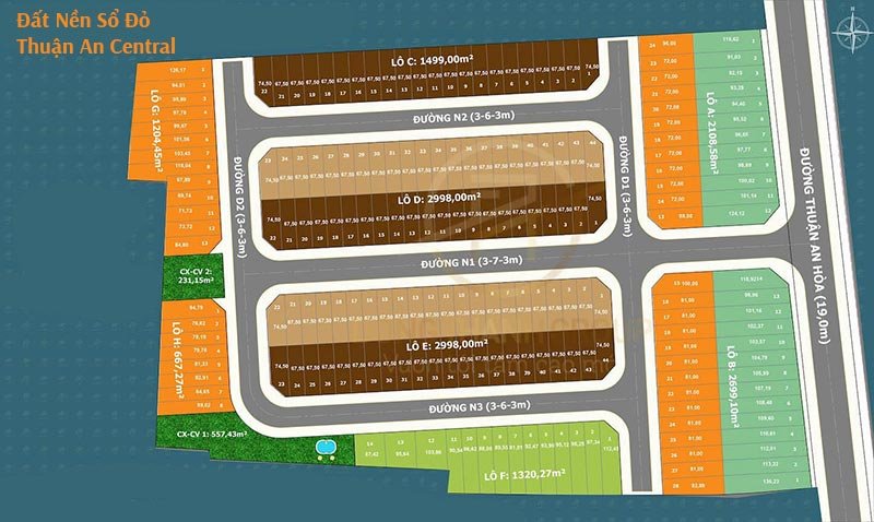 Đất nền Thuận An Central Bình Dương 13 Mặt bằng Dự án đất nền Thuận An Central