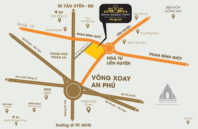 Dự án Royal Market Town Thuận An 7 Vị trí Dự án Royal Market Town Thuận An