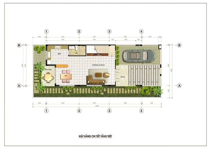 Dự Án Qi Island Ngô Chí Quốc Bình Dương 32 Mặt bằng chi tiết tầng trệt - Qi Island Bình Dương