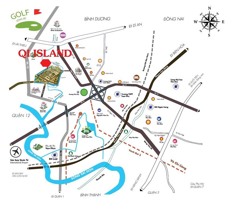 Dự Án Qi Island Ngô Chí Quốc Bình Dương 23 Vị trí dự án đất nền Qi Island Bình Dương