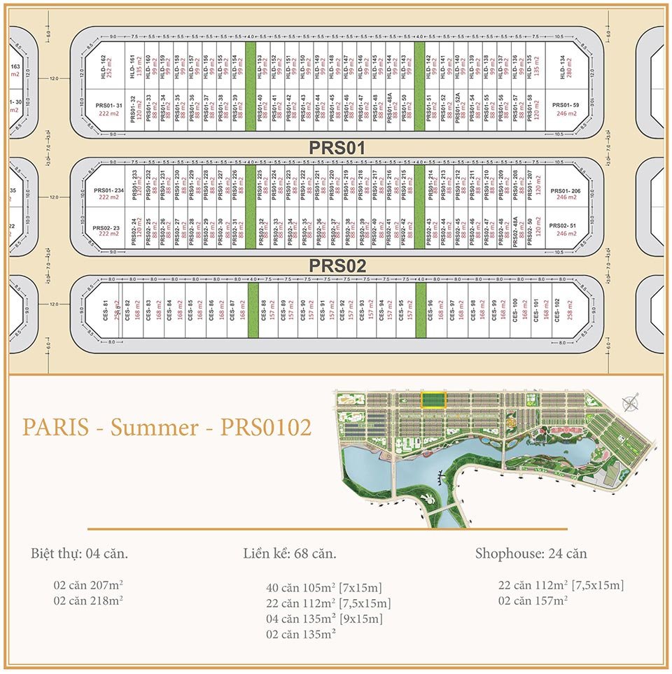 Royal Star Lake - Thành phố Đồng Xoài, Bình Phước 30 Mặt bằng Paris PRS0102