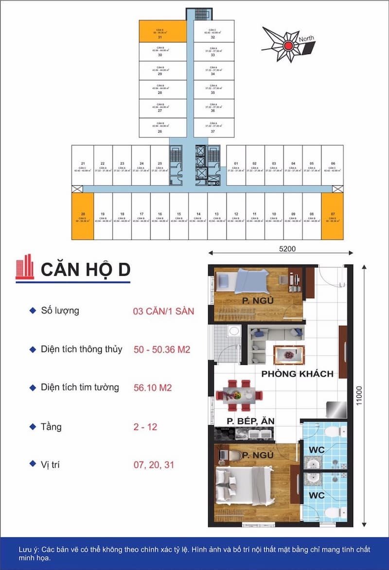 Chung cư Phúc Đạt căn góc D 56m2, có nội thất 4 Chung cư Phúc Đạt căn góc D 56m2, có nội thất