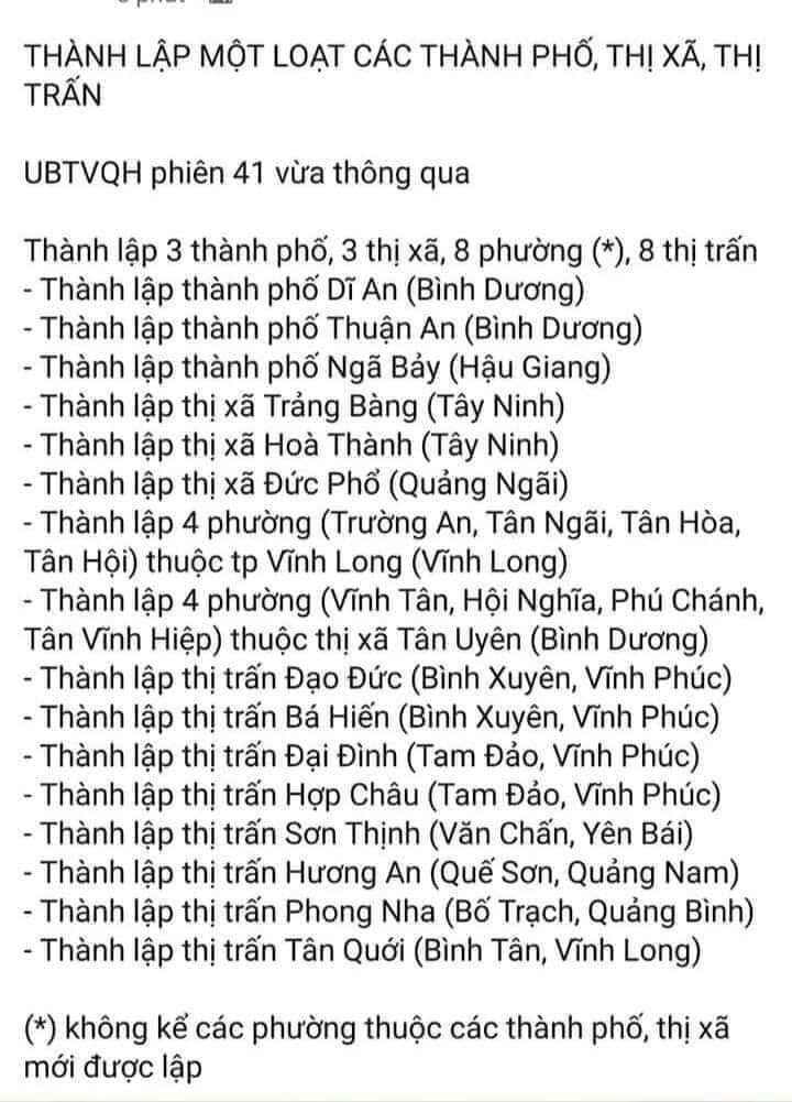 Quốc hội thông qua thành lập thành phố Dĩ An và Thuận An 4 Quốc hội thông qua thành lập thành phố Dĩ An và Thuận An