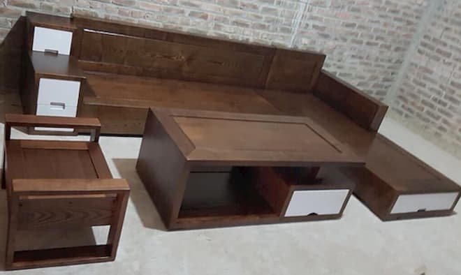 Những mẫu sofa gỗ chữ L đẹp cho phòng khách hiện đại 12 Mẫu sofa gỗ chữ L đẹp - pic 4